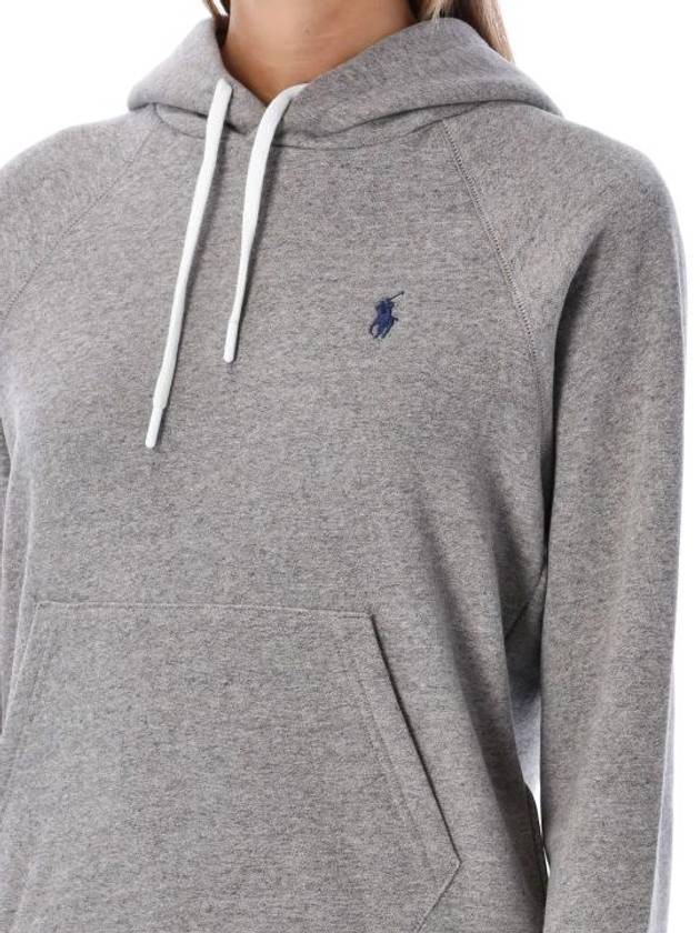 Women's Embroidered Logo Long Sleeve Hoodie Grey - POLO RALPH LAUREN - BALAAN 4