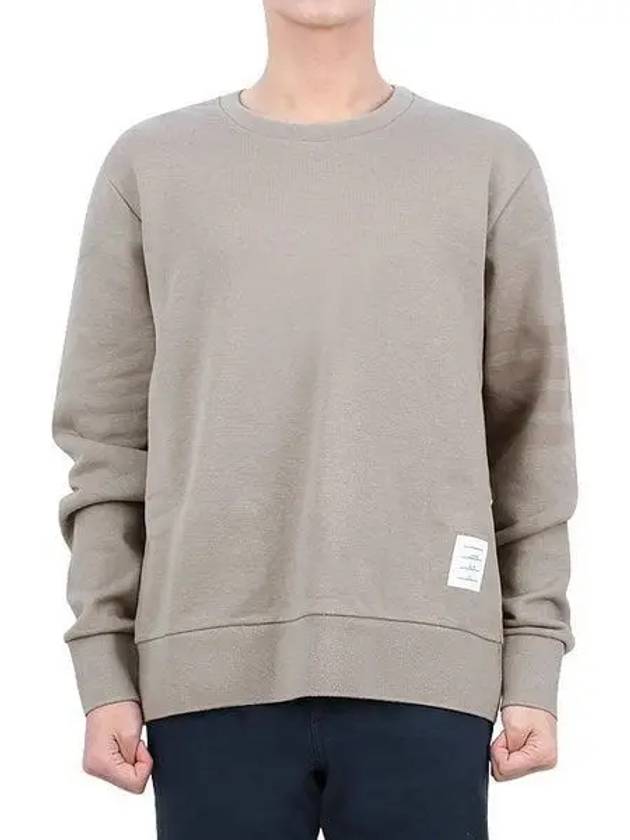 Classic Loopback Tonal 4 Bar Crewneck Knit Top Beige - THOM BROWNE - BALAAN 2