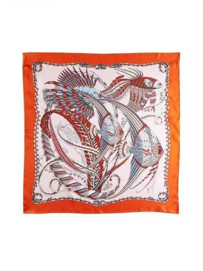 Fish Print Silk Scarf Orange - SALVATORE FERRAGAMO - BALAAN 2