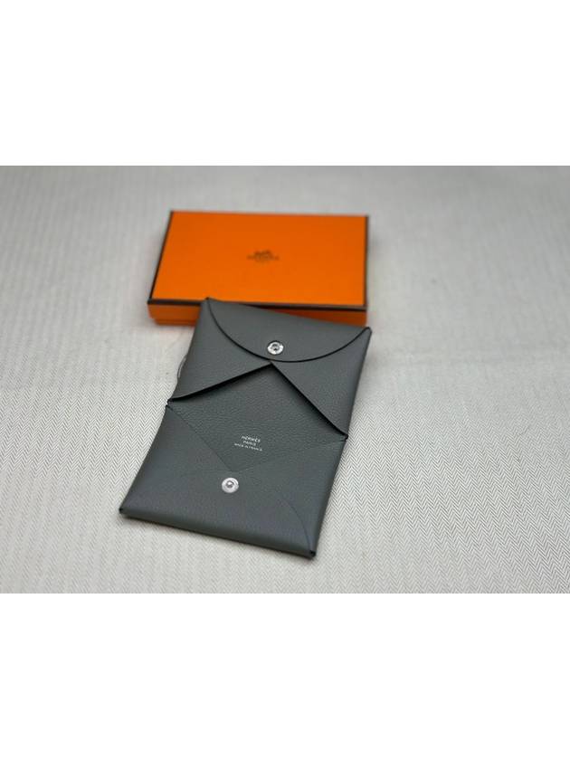 Calvi Card Wallet Gris - HERMES - BALAAN 3