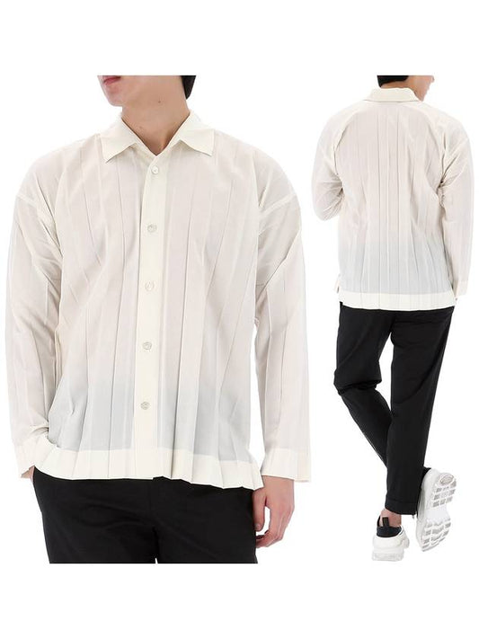 Pleated Long Sleeve Shirt White - ISSEY MIYAKE - BALAAN 2