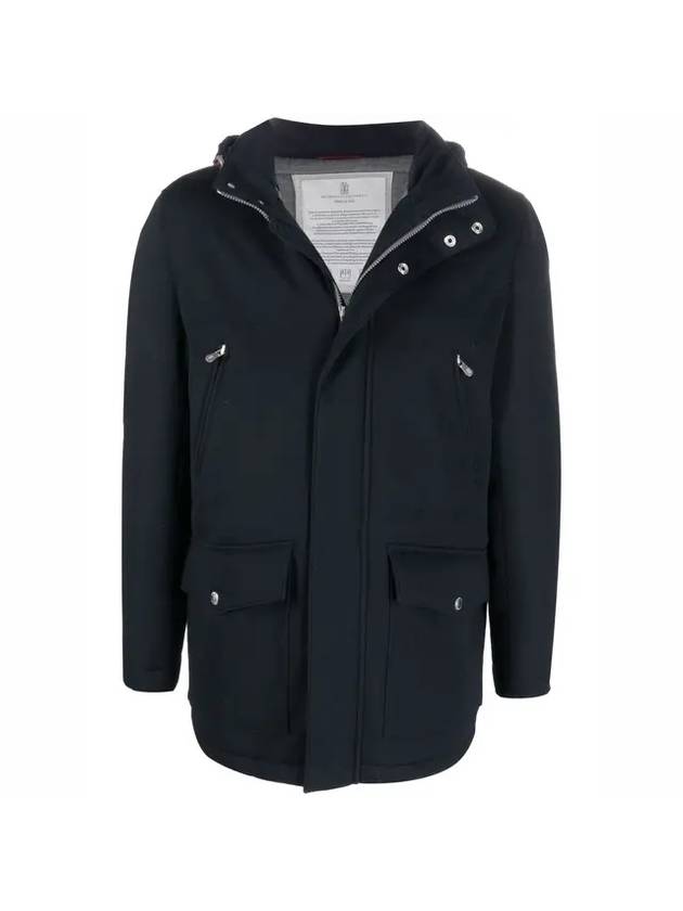 Men's Pocket Hooded Jacket Navy - BRUNELLO CUCINELLI - BALAAN.