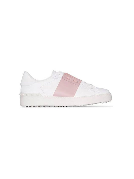 Hidden Strap Rockstud Color Contrast Sneakers Pink - VALENTINO - BALAAN.