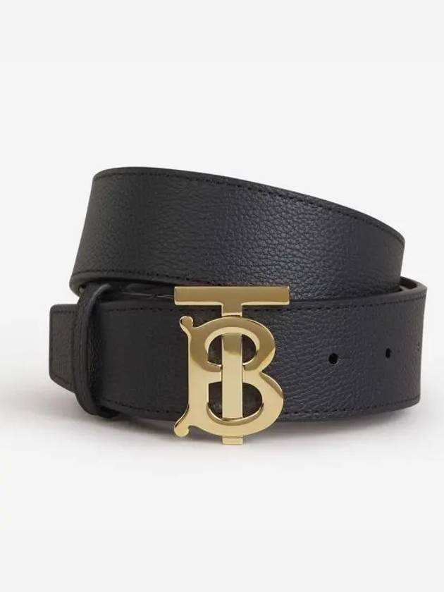 TB Logo Leather Belt Black - BURBERRY - BALAAN 2