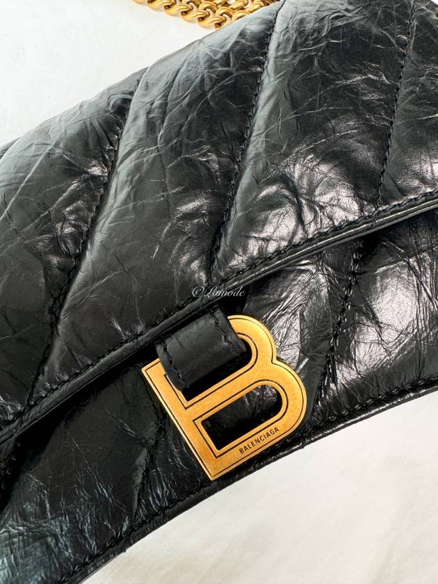 Crush XS Chain Quilted Shoulder Bag Black - BALENCIAGA - BALAAN 10