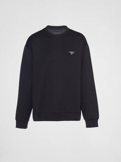 Technical Cotton Sweatshirt Black - PRADA - BALAAN 2