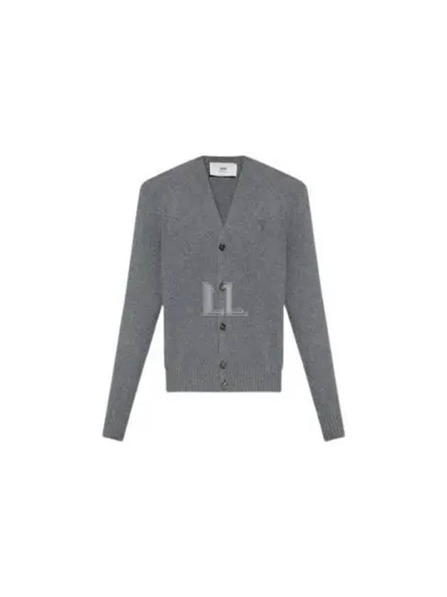 V-Neck Cashmere Cardigan Light Grey - AMI - BALAAN 2