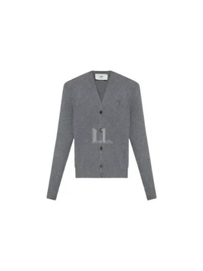 V-Neck Cashmere Cardigan Light Grey - AMI - BALAAN 2