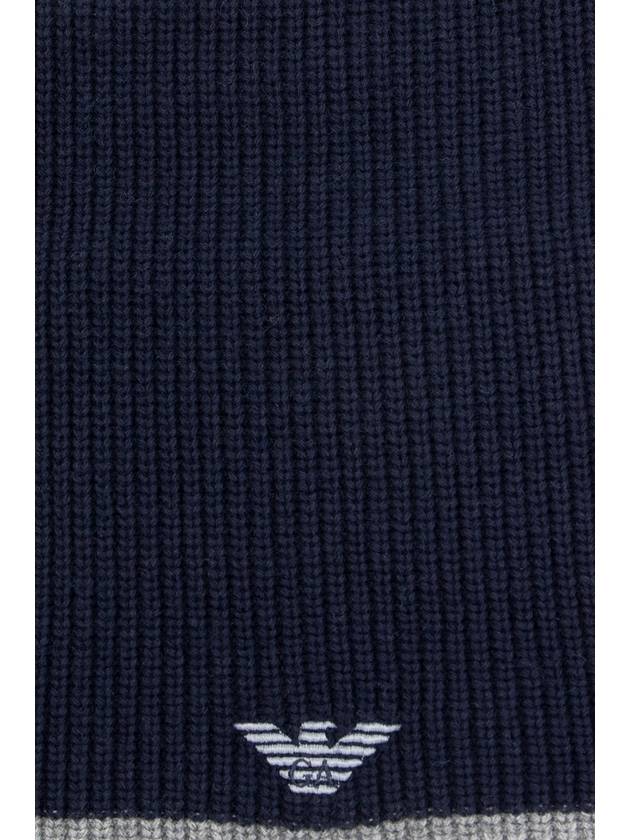 Emporio Armani Scarf & Hat Set, Men's, Navy Blue - EMPORIO ARMANI - BALAAN 6