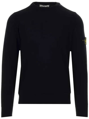 Wappen Patch Cotton Knit Top Black - STONE ISLAND - BALAAN 1