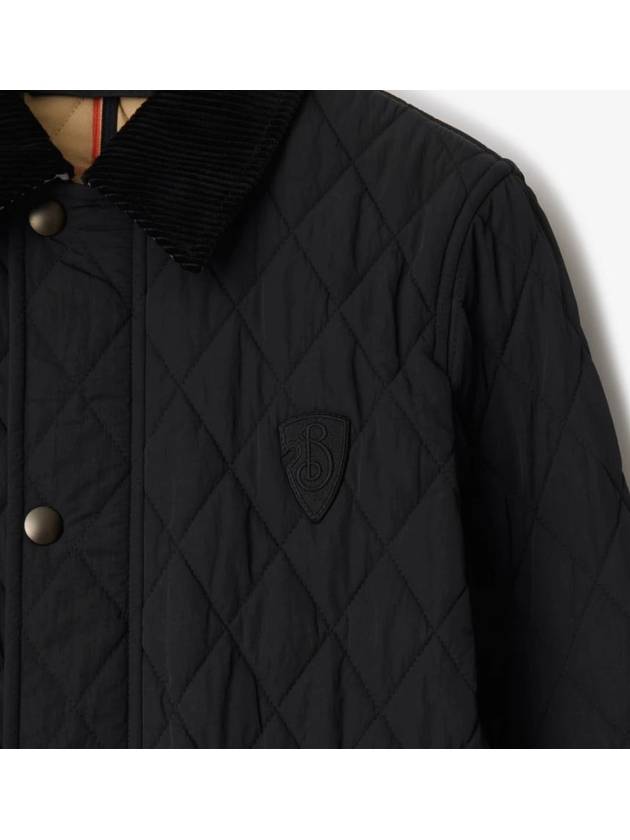 Corduroy Collar Quilted Jacket Black - BURBERRY - BALAAN 7