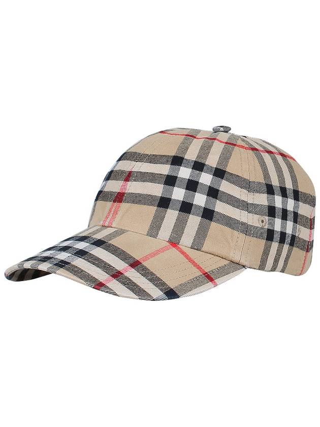 Check Cotton Ball Cap Beige - BURBERRY - BALAAN 4