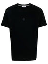 Embroidered Logo Short Sleeve T-Shirt Black - STONE ISLAND - BALAAN 1