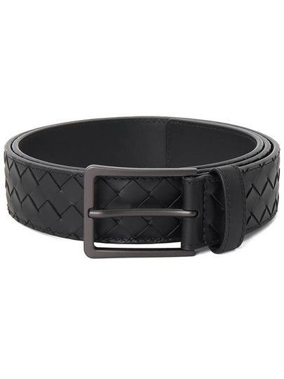 Intrecciato Leather Belt Black - BOTTEGA VENETA - BALAAN 2