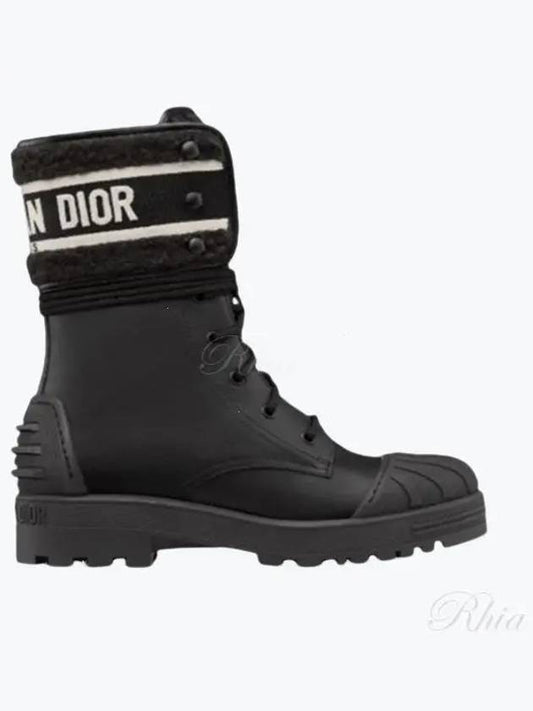 D Major Calfskin Lambskin Wool Worker Boots Black - DIOR - BALAAN 2