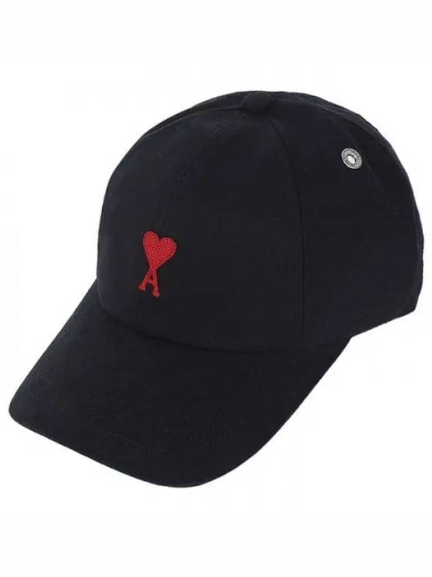 Embroidered Heart Logo Ball Cap Black - AMI - BALAAN 2