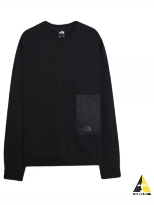 Men's Hybrid Pocket Crew Neck Sweatshirt Black - THE NORTH FACE - BALAAN 2