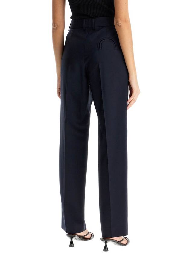 navy blue virgin wool and mohair high-waisted pants - BLAZE MILANO - BALAAN 3