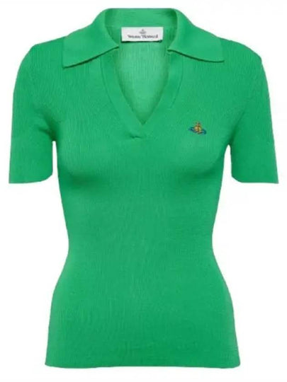 Marina Polo Knit Top Green - VIVIENNE WESTWOOD - BALAAN 2