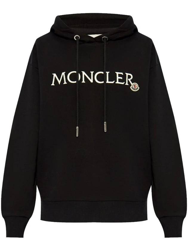 Logo Cotton Hooded Top Black - MONCLER - BALAAN 1