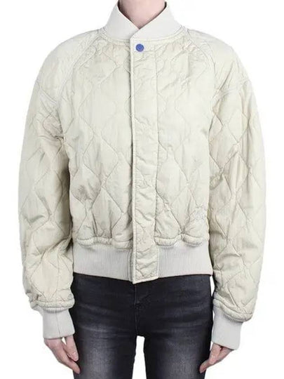 Quilted Bomber Jacket Ivory - BURBERRY - BALAAN 2