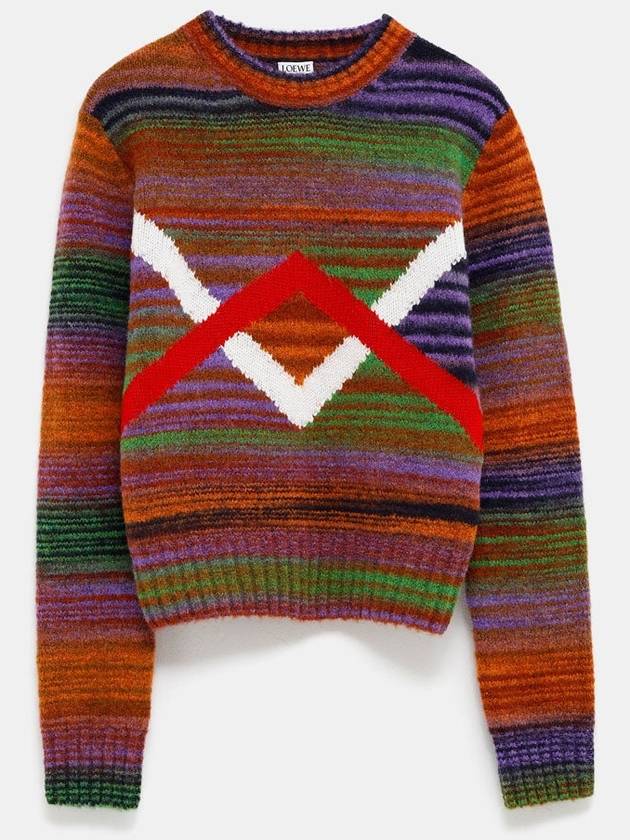 Technical wool blend knit top red white - LOEWE - BALAAN 2