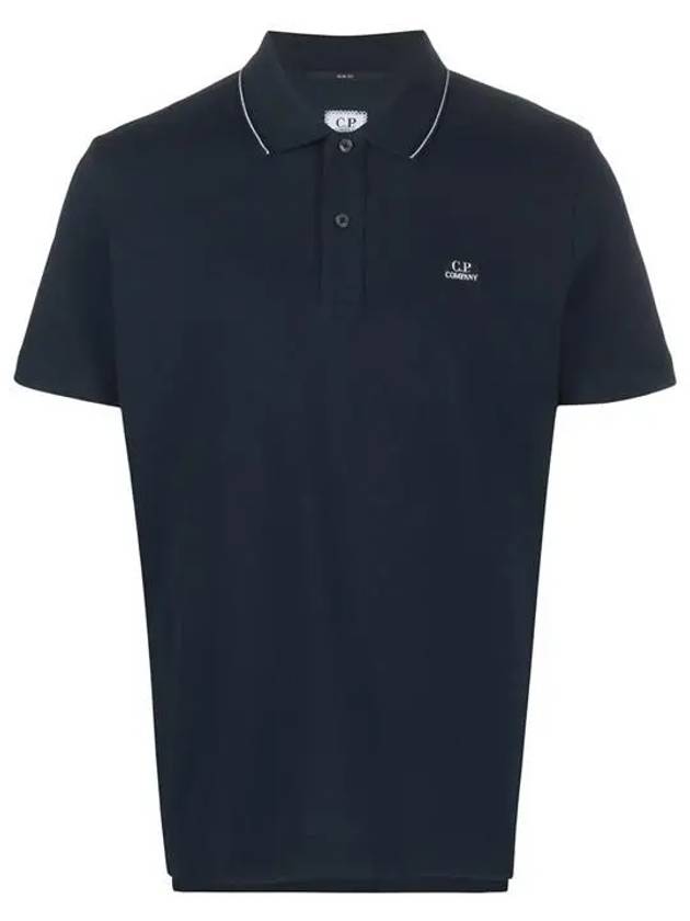 Men's Logo Slim Fit Polo Shirt Navy - CP COMPANY - BALAAN 6