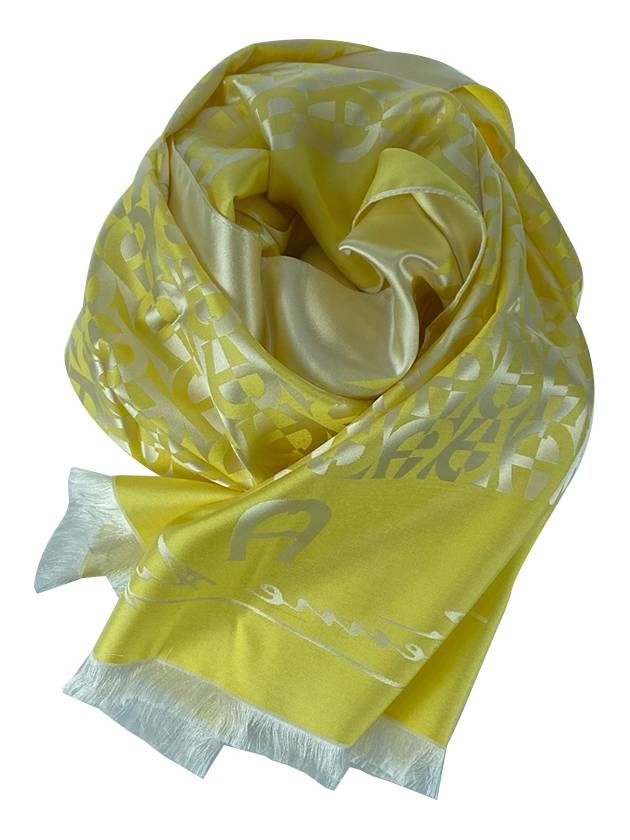 A pattern 100% seta silk yellow scarf - AIGNER - BALAAN 1