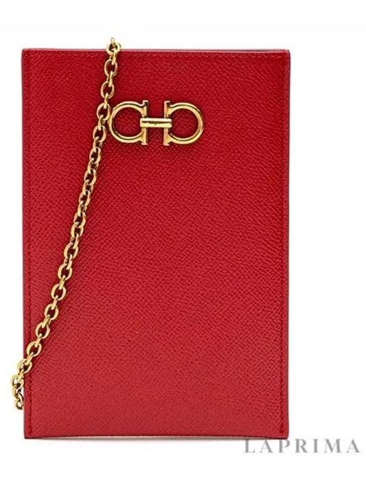 FERRAGAMO Ferragamo Gancini phone case 22E016 LIPSTICK RED 746657 - SALVATORE FERRAGAMO - BALAAN 1