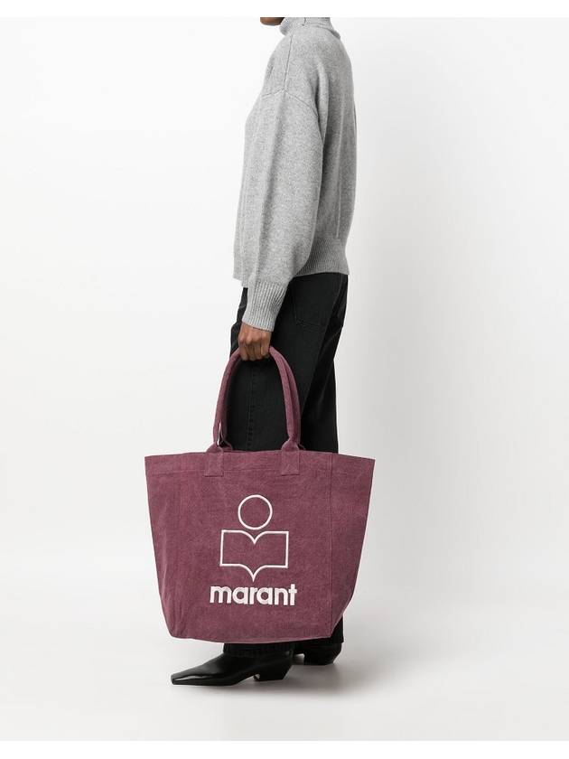 Yenky Logo Washed Cotton Tote Bag Purple - ISABEL MARANT - BALAAN 6