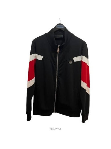 Men's Logo Patch Jogging Zip-Up Jacket Black - PHILIPP PLEIN - BALAAN 1