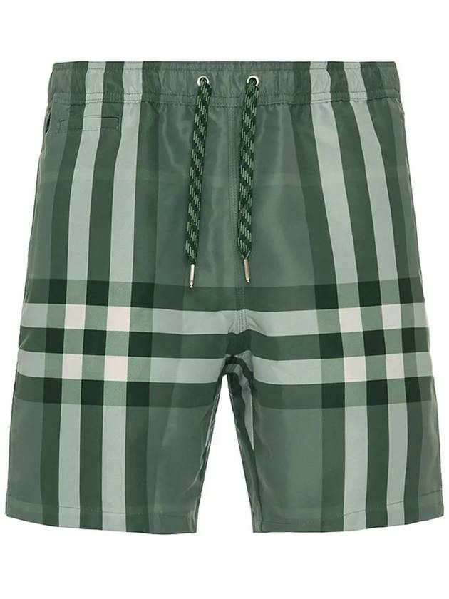 Men's Martin Check Swim Shorts Green - BURBERRY - BALAAN 3