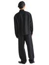 Triangle Logo Wool Straight Pants Black - PRADA - BALAAN 5