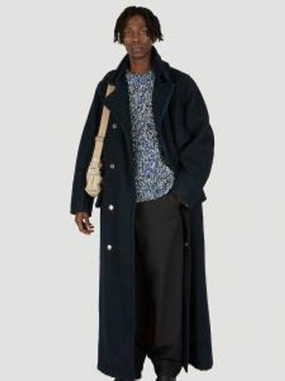 Cut Out Color Combination Detail Virgin Wool Single Coat Navy - MAISON MARGIELA - BALAAN 2