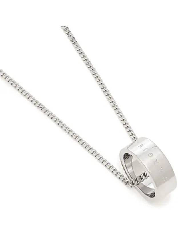 Engraved Logo Pendant Necklace Palladium - MAISON MARGIELA - BALAAN 3