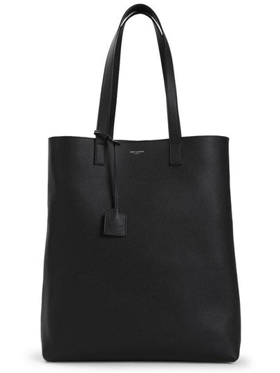 Grained Leather Bold Shopping Shoulder Bag Black - SAINT LAURENT - BALAAN 2