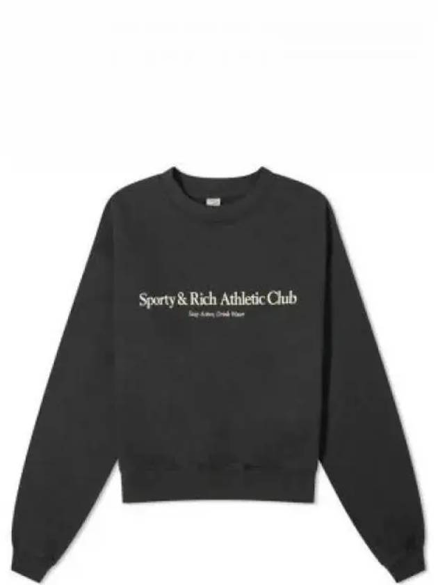 Athletic Club Crop Sweatshirt Black - SPORTY & RICH - BALAAN 2