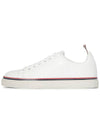 Tennis Vitello Calf Leather Low Top Sneakers White - THOM BROWNE - BALAAN 5