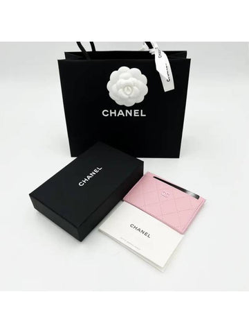 Classic card wallet holder light pink AP3818 - CHANEL - BALAAN 1