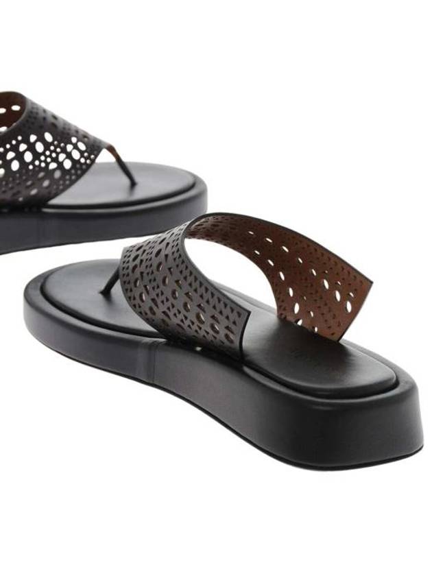 Laser Cut Leather Sandals Black - ALAIA - BALAAN 5