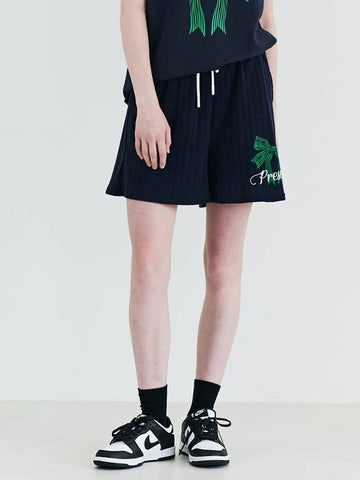 Summer Knit Ribbon Shorts Navy - METAPHER - BALAAN 1