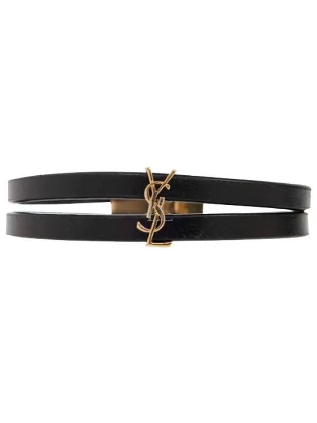 Cassandre Double Strand Bracelet Black - SAINT LAURENT - BALAAN 2