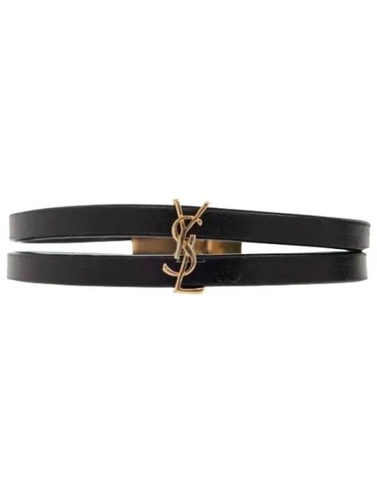 Cassandre Double Strand Bracelet Black - SAINT LAURENT - BALAAN 2