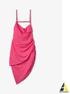 La Robe Saudade Asymmetric Draped Midi Dress Pink - JACQUEMUS - BALAAN 2