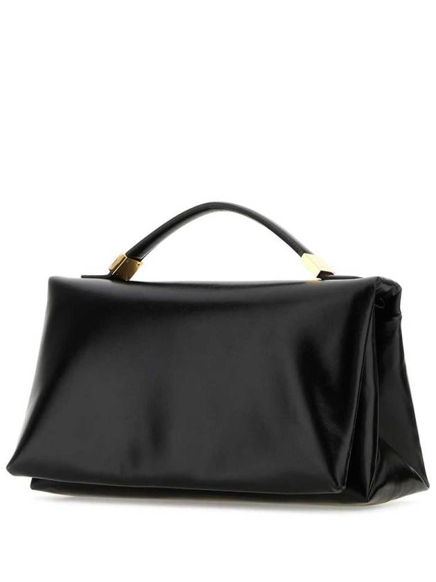 Prisma Leather Tote Bag Black - MARNI - BALAAN 3