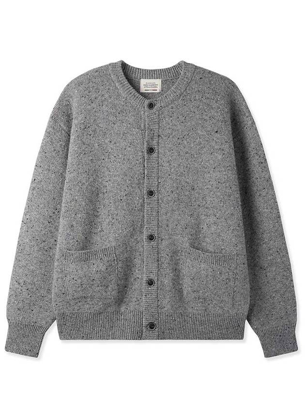 Wool Neff Crew Neck Cardigan GRAY - BLACKBROWN - BALAAN 1