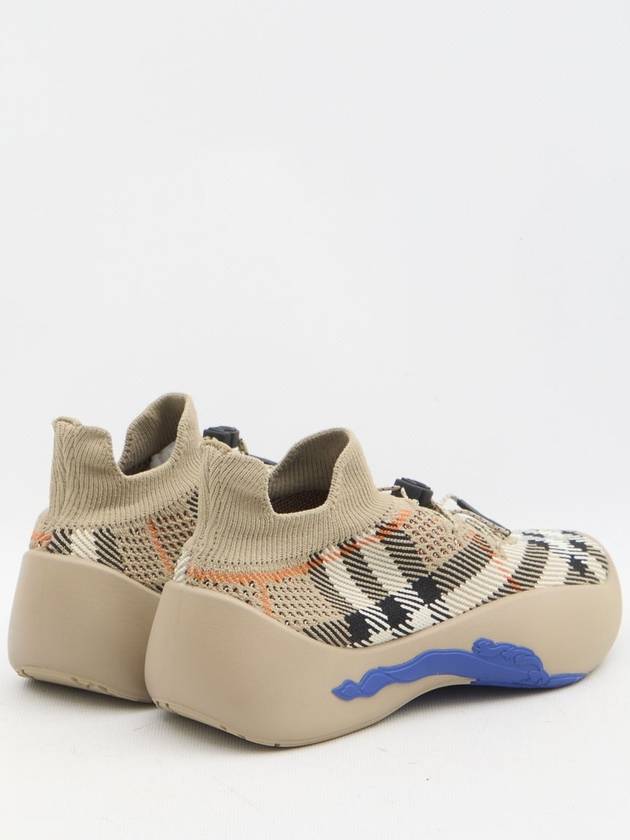 Neptune Check Knit Low Top Sneakers Sand - BURBERRY - BALAAN 4