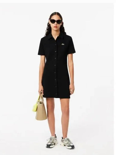 Women s button up double face pique polo t shirt dress EF6922 54N 031 Domestic product GQ2N24080698739 - LACOSTE - BALAAN 1