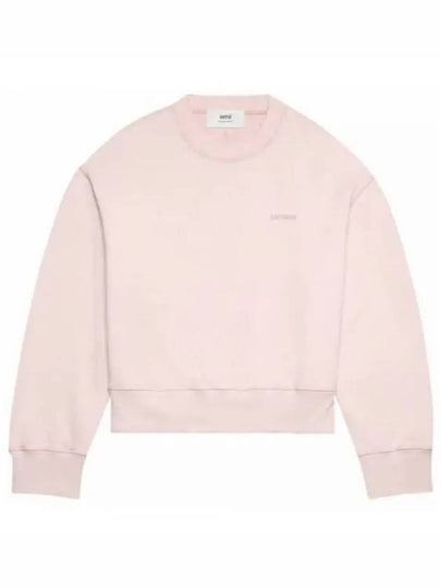 Embroidery Logo Crew Neck Sweatshirt Pink - AMI - BALAAN 2