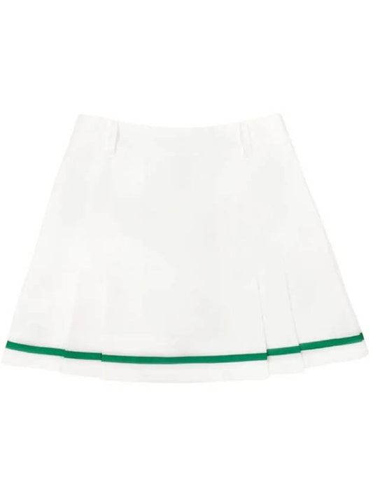 Women's Pleated Skirt White Green - MONBIRDIE GOLF - BALAAN 2